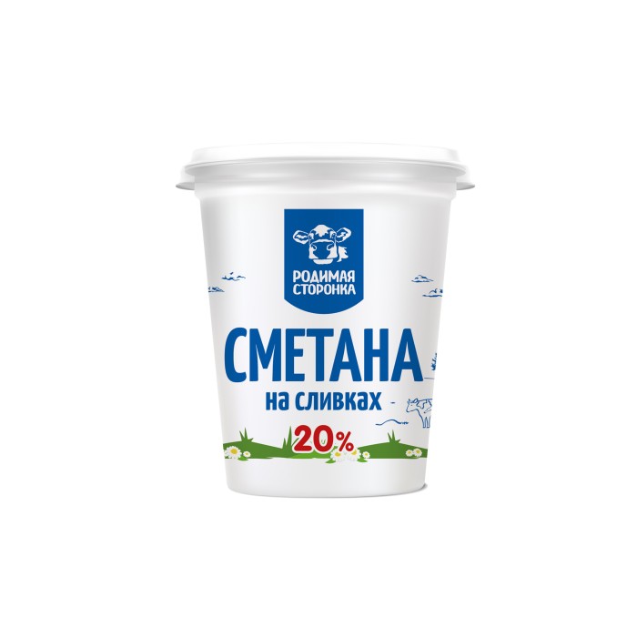 Сметана на сливках 20% 350г 1