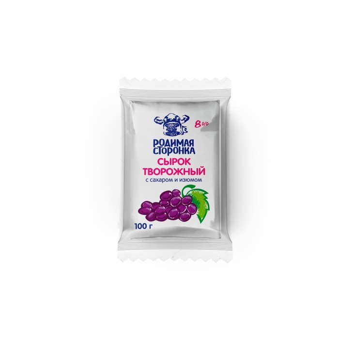 Сырок творожный с изюмом 8% 1