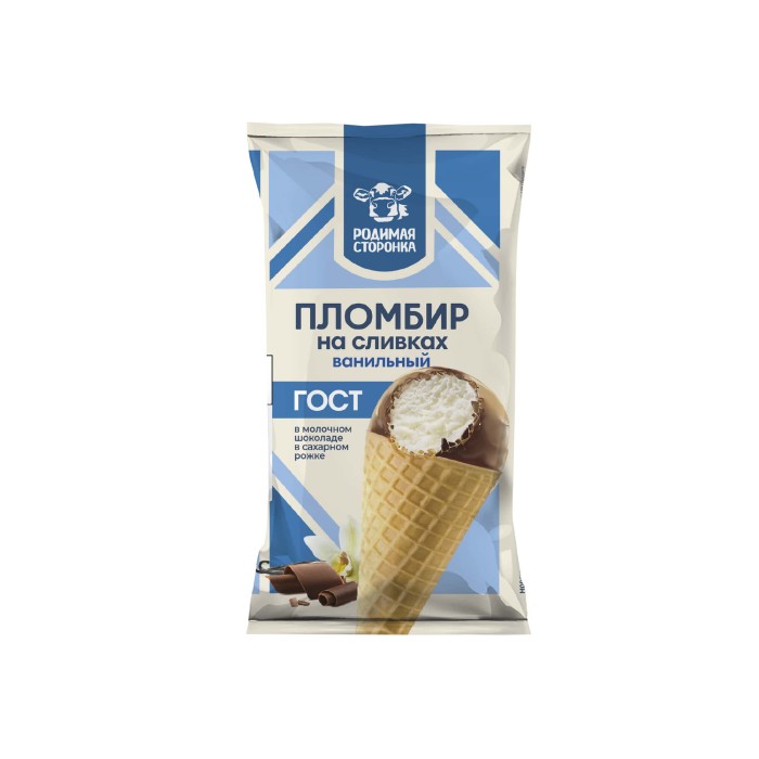 Пломбир на сливках ванильный в молочном шоколаде 15% 1