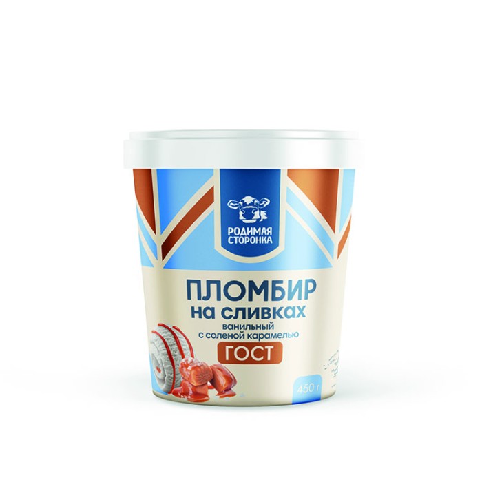 Пломбир на сливках с соленой карамелью ГОСТ 15% 1