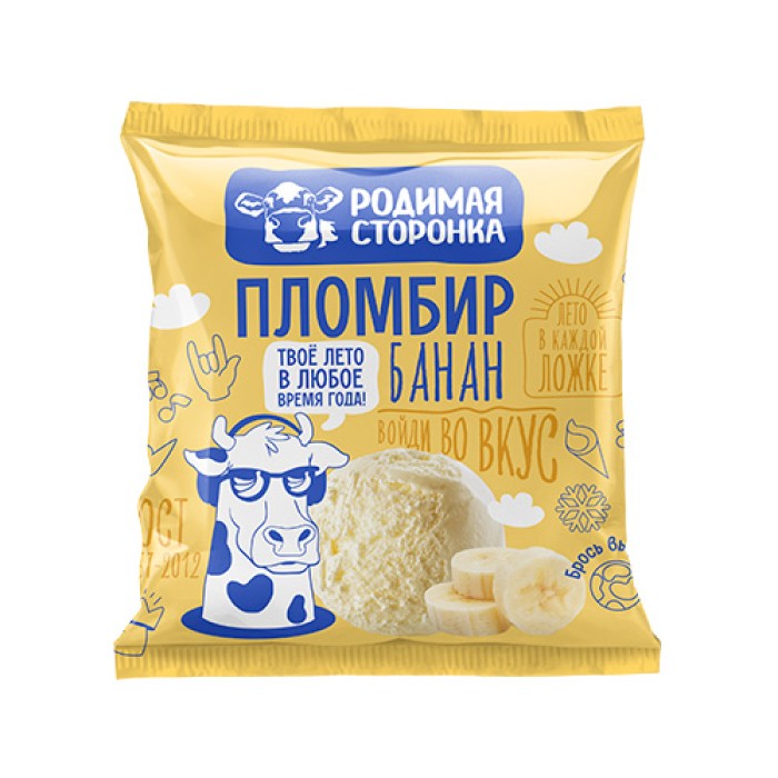 Пломбир с бананом 12% 900г 1