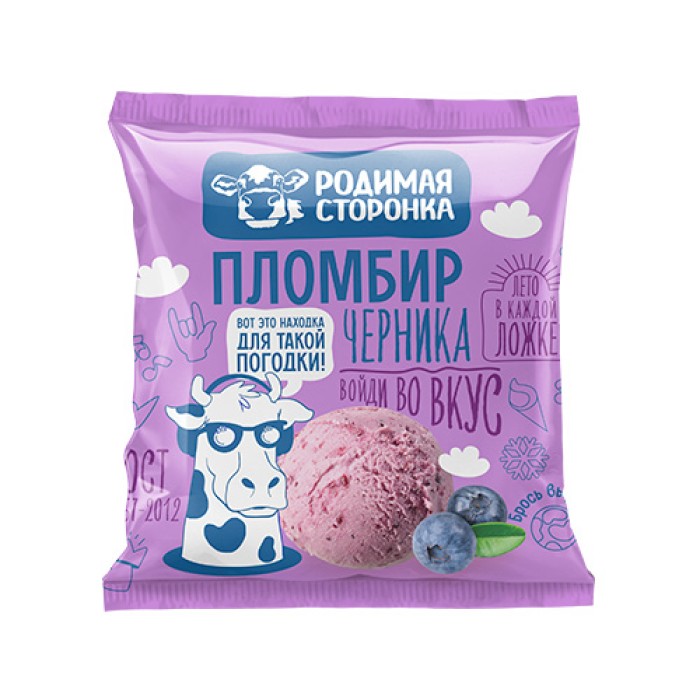 Пломбир с черникой 12% 900г 1
