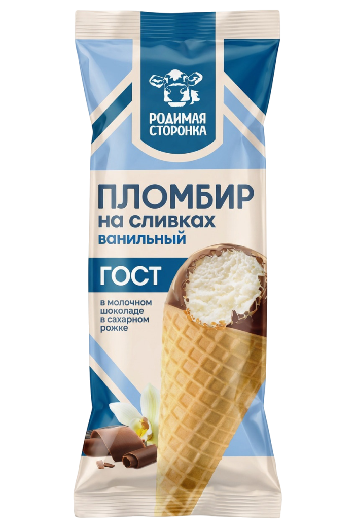 Пломбир на сливках ванильный в молочном шоколаде 15% 1